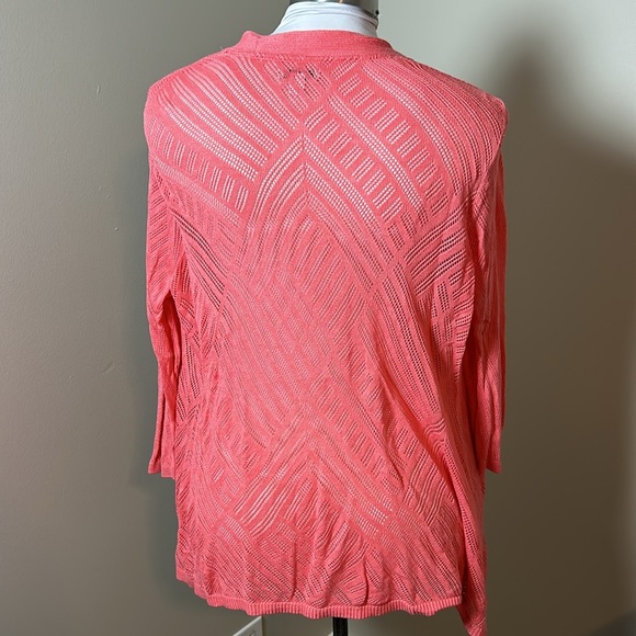 CROFT & BARROW Open Front Knit Cardigan Coral Size XL - Picture 2 of 4